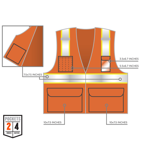 Glowear By Ergodyne 2XL Orange Two-Tone Mesh Vest Type R Class 2 - Single Size 8246Z-S
